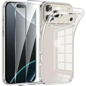 Coque Pour iPhone 17 Pro + 2x [Verre de Protection] Souple Silicone Léger Transparent Antichoc - New&TeckVendu parcdiscount