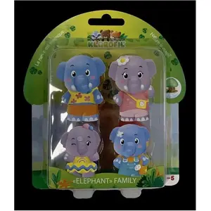 Lot 4 personnages famille éléphant VULLI - A partir de 18 mois pas cher