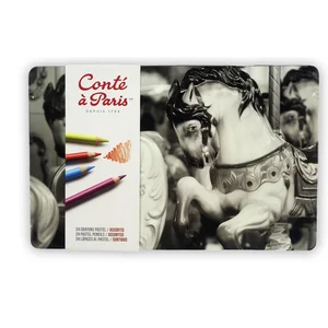 CONTE A PARIS Assortiment 24 crayons pastel - Boîte métal
