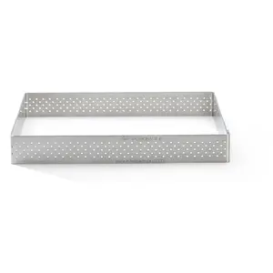 De Buyer - Cercle à tarte carré VALHORNA en inox perforé - 8 x 8 cm, hauteur 2 cm pas cher