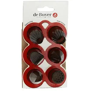 Lot 6 douilles spéciales pâtisserie De Buyer Le Tube - rouge - TU