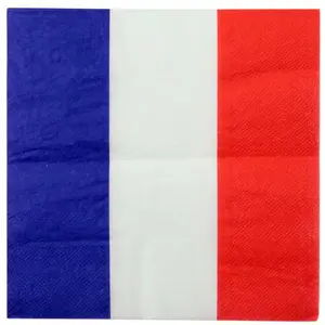 LE GEANT DE LA FETE Ces serviettes de table tricolores sont idéales pour décorer vos tables lors de vos événements. En effet, montrez que vous êtes un pas cher