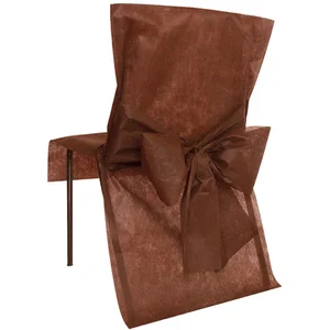 SANTEX Housse de Chaise avec Noeud Chocolat pas cher