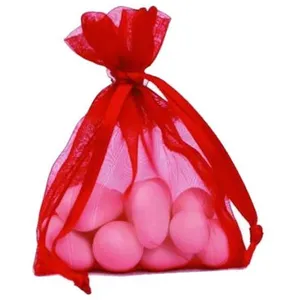 SANTEX 10 SACS ORGANZA 7.5X10CM ROUGE pas cher