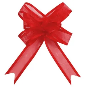 SANTEX - 5 mini rode organdi strikjes - Decoratie > Linten en tulle pas cher