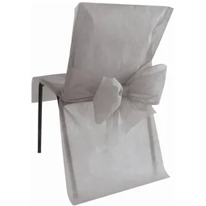 SANTEX Housse de Chaise avec Noeud Gris pas cher