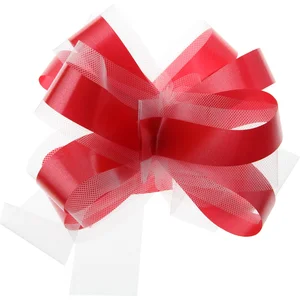 Santex Trekstrik met tule rood met wit, 5 stuks pas cher