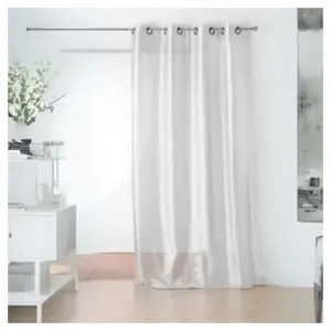 Linder Voilage à illets Polyester/Polyamide Argent 145 x 240 cm pas cher