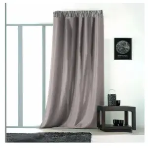 HOME MAISON Rideau uni avec galon fronceur - Ficelle - 145 x 240 cm - Beige - Synthétique - Uni pas cher