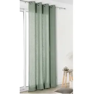 HOME MAISON Rideau Authentique en 100% lin Vert d'eau 135 x 260 cm pas cher