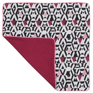 HOME MAISON Housse de Coussin Motifs Géométriques Rose bordeau blanc noir 40 x 40 cm pas cher