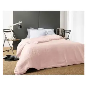 Housse de Couette Unie en Lin Rose poudré 140x200 cmVendu parrakuten