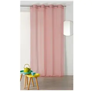 Voilage léger - HOME MAISON - Rose - illets - 140 x 240 cm pas cher