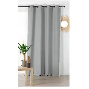 Rideau Occultant - HOME MAISON - Original Frangé sur les Côtés - Gris souris - 150 x 240 cm pas cher