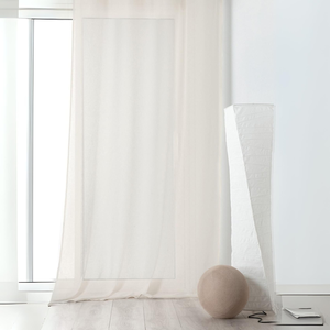 Linder Rideau Voilage Tamisant En Poly-Lin Blanc Cassé 145x240 Cm