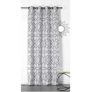 LINDER Rideau d'ameublement Géometrique "Ariane" - Taille: 140x260cm - Coloris: Argent pas cher