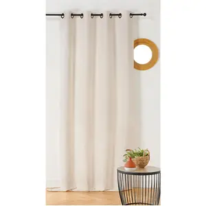 LINDER Rideau à l'aspect texturé en bouclette coton blanc cassé 140x260 cmVendu parrakuten