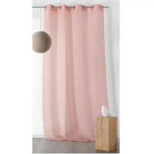 Linder Voilage Polyester/Coton uni, Blanc, 145x260