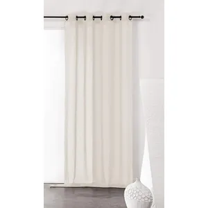 Linder 0169/11/375FR Uni Naturel Rideau à illets Polyester Ivoire 150 x 240 cm pas cher