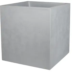 Pflanzen-Kölle EDA - Pot Carré 40 cm Basalt 31 L - Décor Imitation Béton - Double Paroi - Zone de Rétention d'eau - 39,5 x 39,5 x H.43,5 cm - Gris béton pas cher