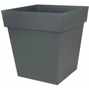 Pot carré Toscane - EDA PLASTIQUE - 50 cm - 87 L - Gris Anthracite