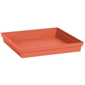 Soucoupe Carrée - EDA - Toscane - 40 cm - Pour Pot 50 cm réf. 013648 - 40 x 40 x H. 59 cm - Orange Terre Battue pas cher
