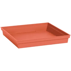 EDA Soucoupe Toscane Carrée 32 Cm - Orange Terre Battue - Eda pas cher