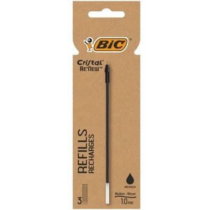 Comparateur de prix : Etui 3 recharges BIC Cristal Renew Noir