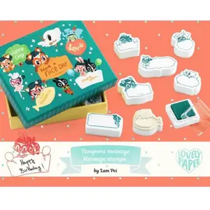 Djeco coffret tampons messages Lam pas cher