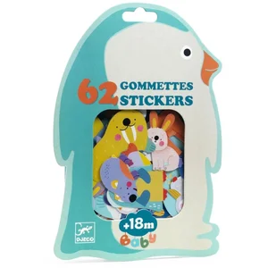 DJECO 62 gommettes animaux - blanc TU pas cher