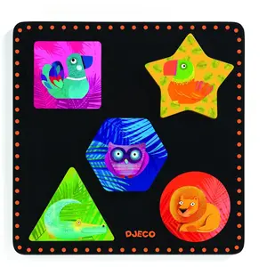 Djeco Puzzle en Bois - Geochic 01050 pas cher
