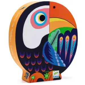 Puzzle silhouette Djeco Coco le Toucan 24 pièces Orange pas cher