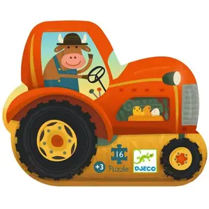 Puzzle Djeco Tracteur 16 pièces pas cher