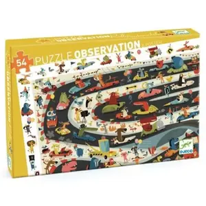Puzzle enfant Djeco Rallye Automobile 54 pièces pas cher