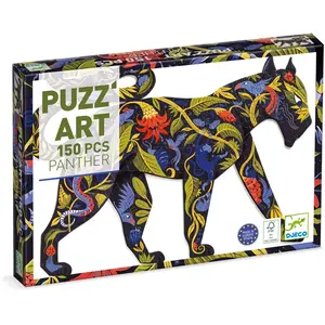 DJECO PUZZ'ART- PUZZ'ART Panther Puzzle Panthère Carton Silhouette, 37659, Multicolour, Gros 62x46.5cm pas cher
