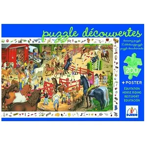 Djeco Poster et jeu d'observation : Equitation 07454 pas cher