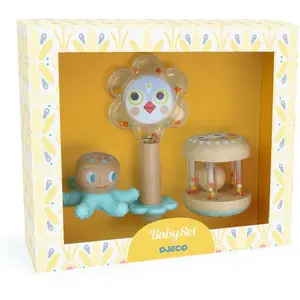 Comparateur de prix : Djeco Coffret cadeau 3 jouets d'activités Baby Blanc Kit