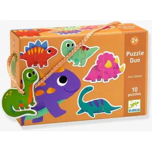DJECO Puzzle Dinos duo - multicolore TU pas cher