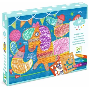 Jeu de coloriage pour enfants - DJECO - Fabuleux pochoirs Color stop - Mixte - A partir de 18 mois pas cher