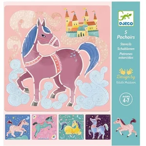 Djeco - Sjablonen Paarden - Design by - 4 tot 7 jaar pas cher