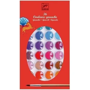 Coffret 36 pastilles de gouaches Djeco pas cher