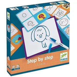 Djeco Tutoriel de dessin - étape par étape - 1, 2, 3 & Co pas cher