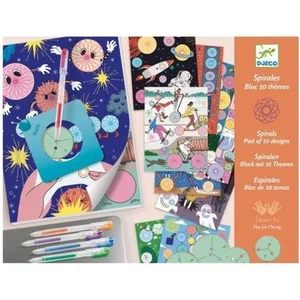 Kit créatif Djeco Spirales Bloc 10 thèmes pas cher