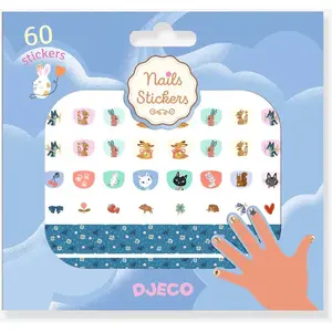 DJECO 60 nails stickers - bleu TU pas cher