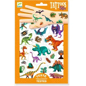 Comparateur de prix : Djeco DESIGN BY - Tatouages Dino Club (min. 2 ou temporaires, Multicolore (39598)