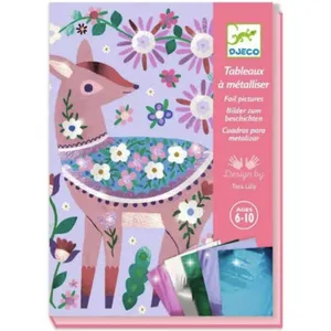 Djeco schilderijen metallic Pretty wood knutselset dieren. pas cher