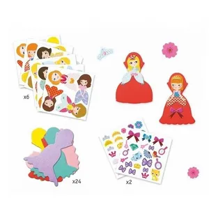 Non communiqué Djeco - Knutselset Creeëren met stickers - Prinsessen - 3-6j pas cher
