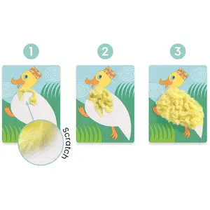 Djeco Collage Wolle & Klett Tiere mit Hut pas cher
