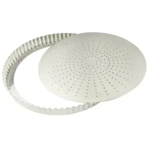 Gobel - Moule à Tarte Cannelé Fond Perforé Amovible 24 cm U pas cher