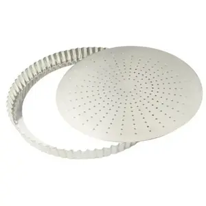 Tourtière cannelée perforée 30 cm - Gobel 2,8 Argent pas cher